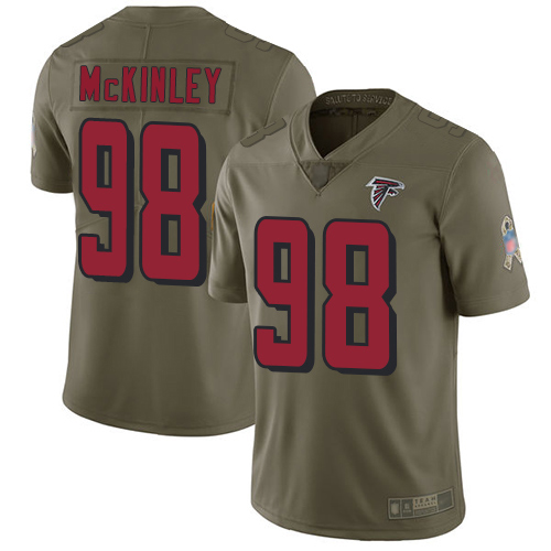 Atlanta Falcons Limited Olive Men Takkarist McKinley Jersey NFL Football #98 2017 Salute to Service->youth nfl jersey->Youth Jersey